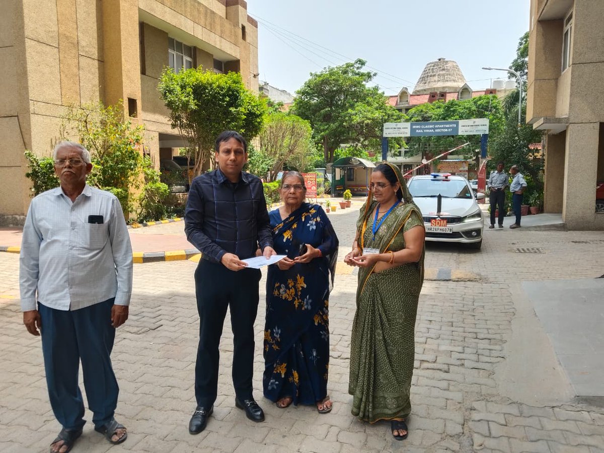 DC_Gurugram's tweet photo. 🗳️ Special Intensive Revision Campaign of Electoral Roll Begins in Gurugram

The Special Intensive Revision Campaign of the Electoral Roll has commenced in Gurugram district and will continue from 15 June to 14 July 2026 under the direction of District Election Officer & Deputy Commissioner Shri Uttam Singh.

As part of the campaign, Electoral Registration Officer and SDM, Badshahpur Assembly Constituency, Shri Sanjeev Singla, along with BLO Smt. Rekha, conducted a door-to-door outreach at IRWO Classic Apartment, Rail Vihar, Sector-57 under Booth No. 403. Enumeration Forms were distributed, and residents were encouraged to verify and update their voter details.

✅ Check your voter information
✅ Update any incorrect details
✅ Ensure your name is included in the electoral roll

Every eligible citizen's participation is vital for a stronger democracy. Cooperate with the Special Intensive Revision Campaign and help make the electoral roll accurate, inclusive, and up to date.

#SpecialIntensiveRevision2026 #ElectoralRollRevision #VoterAwareness #EveryVoteCounts #DemocracyInAction #VoterRegistration #Badshahpur #ElectionCommission #Gurugram #Haryana