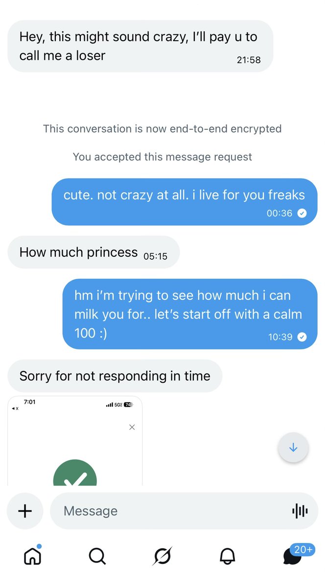lol67fckk's tweet photo. losserrrr. i actually can’t believe this mutt payed up. isn’t he a joke ? posting this to show everyone how stupid he is as he proceeded to beg for a voice note of me calling him a #loser🤣 any more need a reality check ? 

#findom https://t.co/1CXqz1AQC5