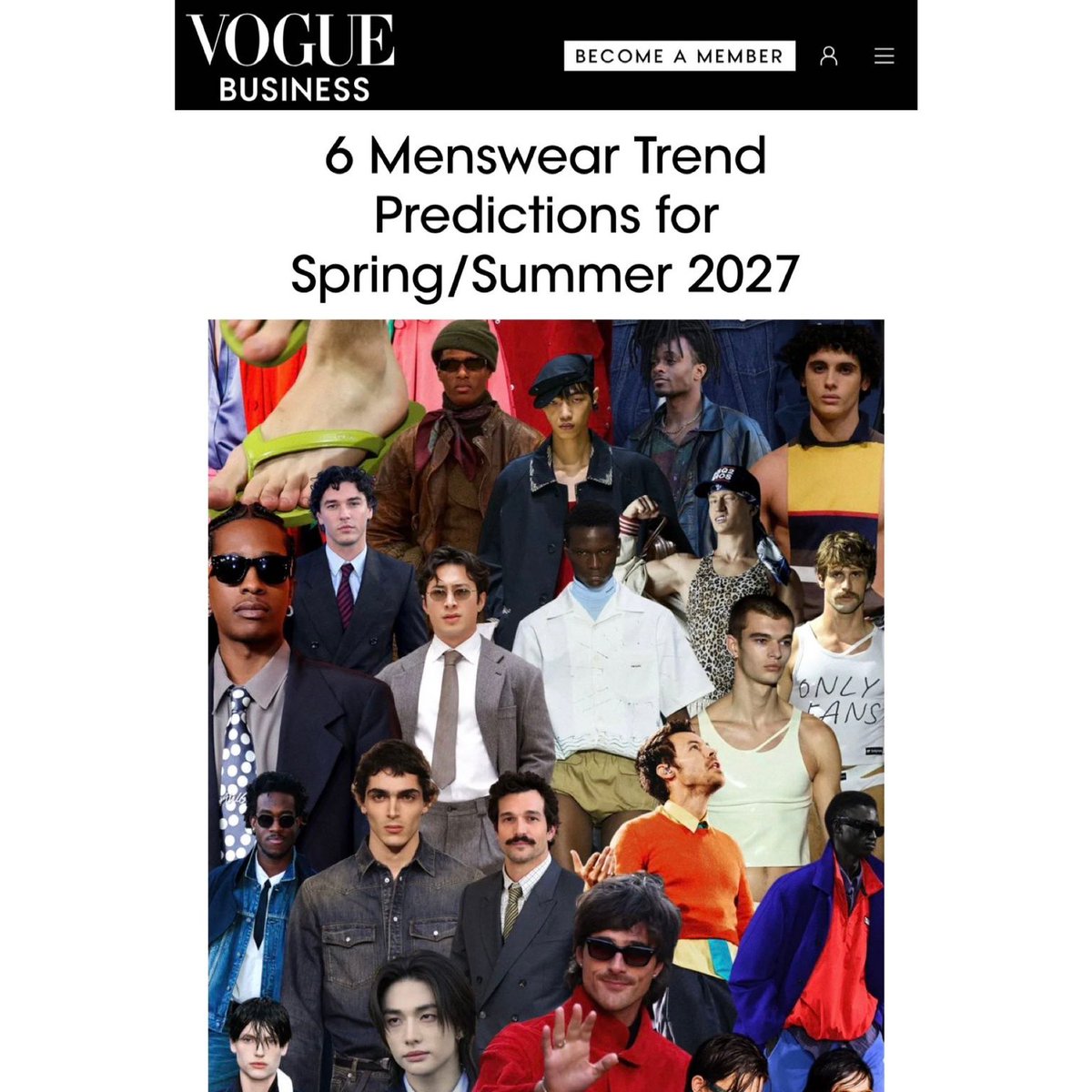 HudsonwilliamMX's tweet photo. Vogue Business presentó a Hudson Williams en la imagen de portada de su reciente artículo, «Predicciones de tendencias de moda masculina para Primavera/Verano 2027».
🔗https://t.co/yKbU9rse1i https://t.co/6Hu5ai2CKX