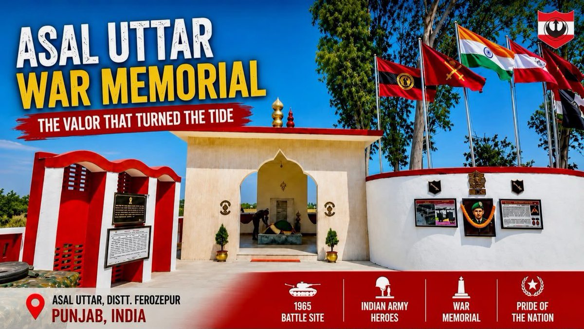 airnewsalerts's tweet photo. #𝐒𝐡𝐚𝐮𝐫𝐲𝐚𝐃𝐡𝐚𝐫𝐨𝐡𝐚𝐫 #𝟑
𝐖𝐡𝐞𝐫𝐞 𝐕𝐚𝐥𝐨𝐮𝐫 𝐂𝐫𝐮𝐬𝐡𝐞𝐝 𝐒𝐭𝐞𝐞𝐥 🇮🇳
#AsalUttar — the battlefield where extraordinary courage and determination transformed adversity into victory, leaving behind a legacy that continues to inspire generations of warriors.
Today, the Asal Uttar War Memorial stands as a solemn reminder of sacrifice, resilience and triumph against overwhelming odds.