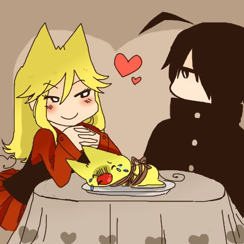 GolderTheVX's tweet photo. A friend found this drawing of Shinyage-ko/Shinge-ko, and OH MY GOD, THEY LOOK SO CUTE TOGETHER!!!!🖤💛

I don't know who the artist is because he found it on Pinterest. https://t.co/86t9KyNKH7
