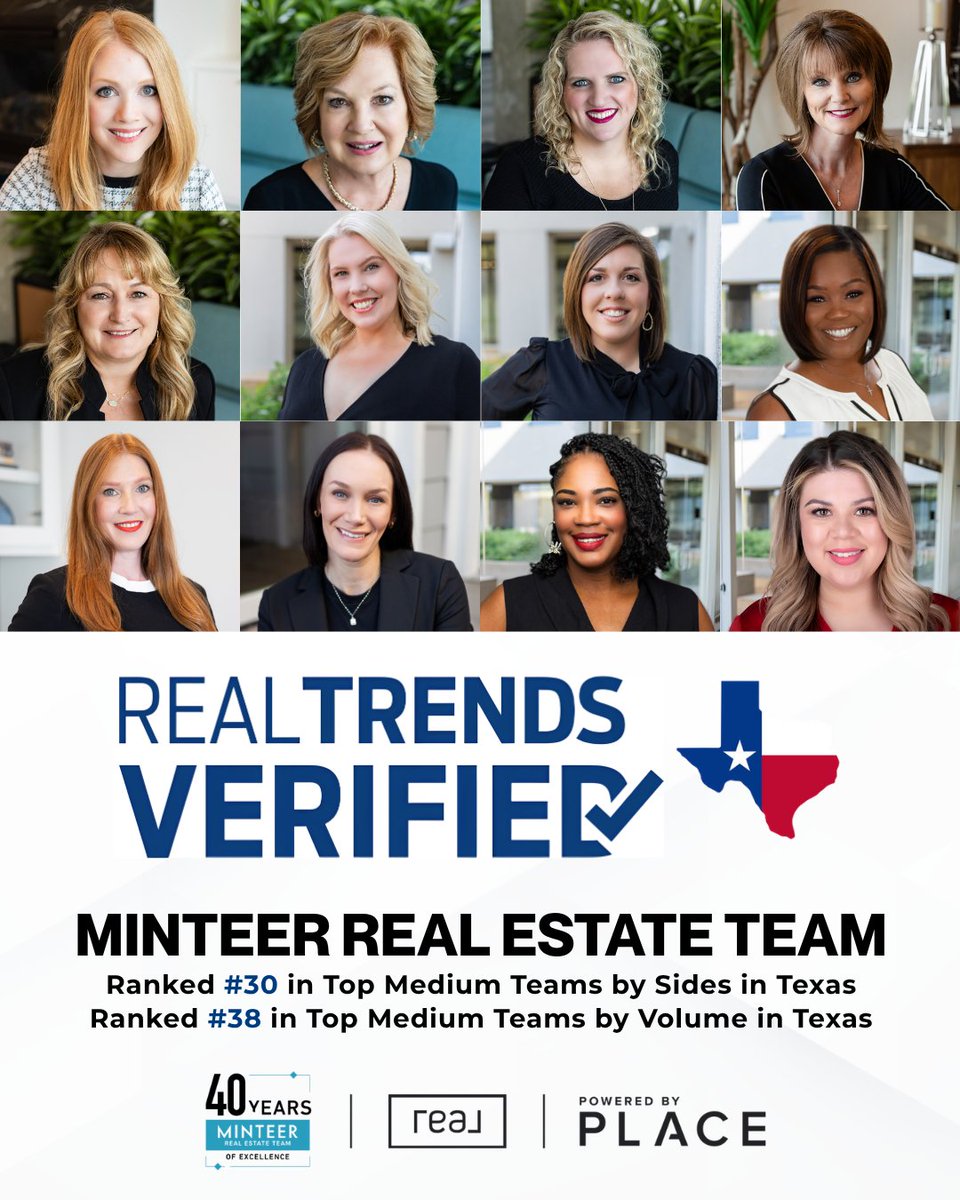 MinteerTeam's tweet photo. Our hearts are incredibly full today 🥹💙

We are so proud to share that the Minteer Team earned a spot on the 2026 RealTrends Verified list!

We are so incredibly humbled to be recognized as:
⭐ #30 Top Medium Teams in TX by Sides
⭐ #38 Top Medium Teams in TX by Volume https://t.co/6KN3piqkhE