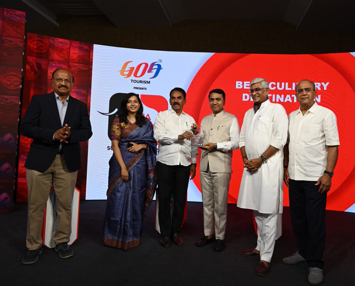 jupallyk_rao's tweet photo. Honoured to receive the National Culinary Destination Award for Hyderabad at the India Today Tourism Awards 2026 in Goa from Union Tourism Minister Shri Gajendra Singh Shekhawat ji, in the esteemed presence of Goa Chief Minister Shri Pramod Sawant ji.

This recognition celebrates Hyderabad’s rich culinary legacy from the iconic Hyderabadi Biryani and Irani Chai to the authentic flavours of Telangana cuisine. It also reflects the growing prominence of Telangana as a tourism destination under the leadership of Hon’ble Chief Minister Shri @revanth_anumula Garu

I dedicate this award to the people of Telangana and to everyone associated with the tourism and hospitality sectors. We will continue our efforts to strengthen tourism infrastructure, showcase Telangana’s unique heritage, and position our state among India’s leading tourism destinations.

@TelanganaCMO
@TravelTelangana

#Hyderabad #TelanganaTourism #IndiaTodayTourismAwards2026