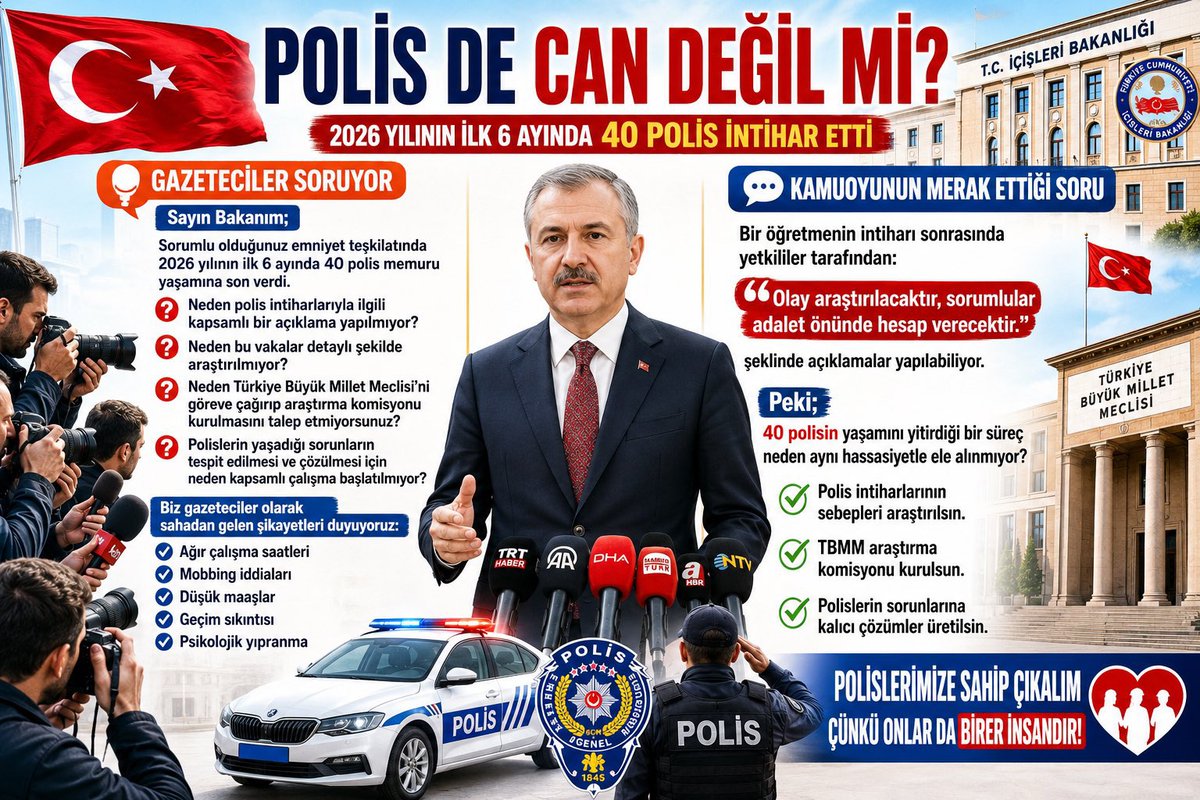 Birpls1's tweet photo. 📍Polisin
📍Bekçinin 
📍Jandarmanın 
📍Sahil Güvenliğin

Sorunlarının çözümü için İç Güvenlik Bakanlığı kurulsun!

#TürkPolisiCanVeriyor https://t.co/esPmU1S73U