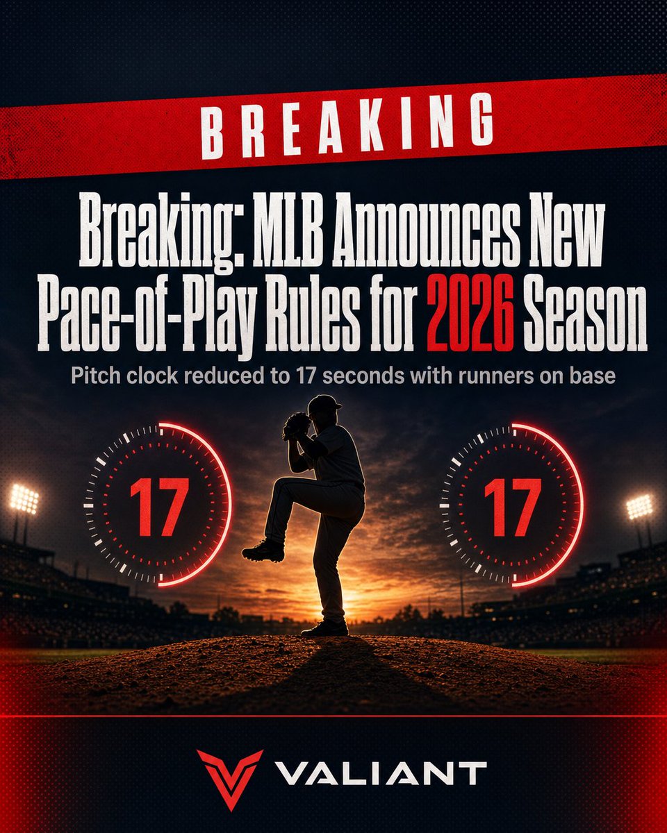 ValiantMarco's tweet photo. The league just dropped new pace-of-play changes that could shift how we approach live betting. Shorter pitch clocks mean faster game flow and tighter windows for in-game decisions. Smart bettors adjust to rule changes before the market does. Are you tracking how this impacts totals and momentum swings? Drop your take below.