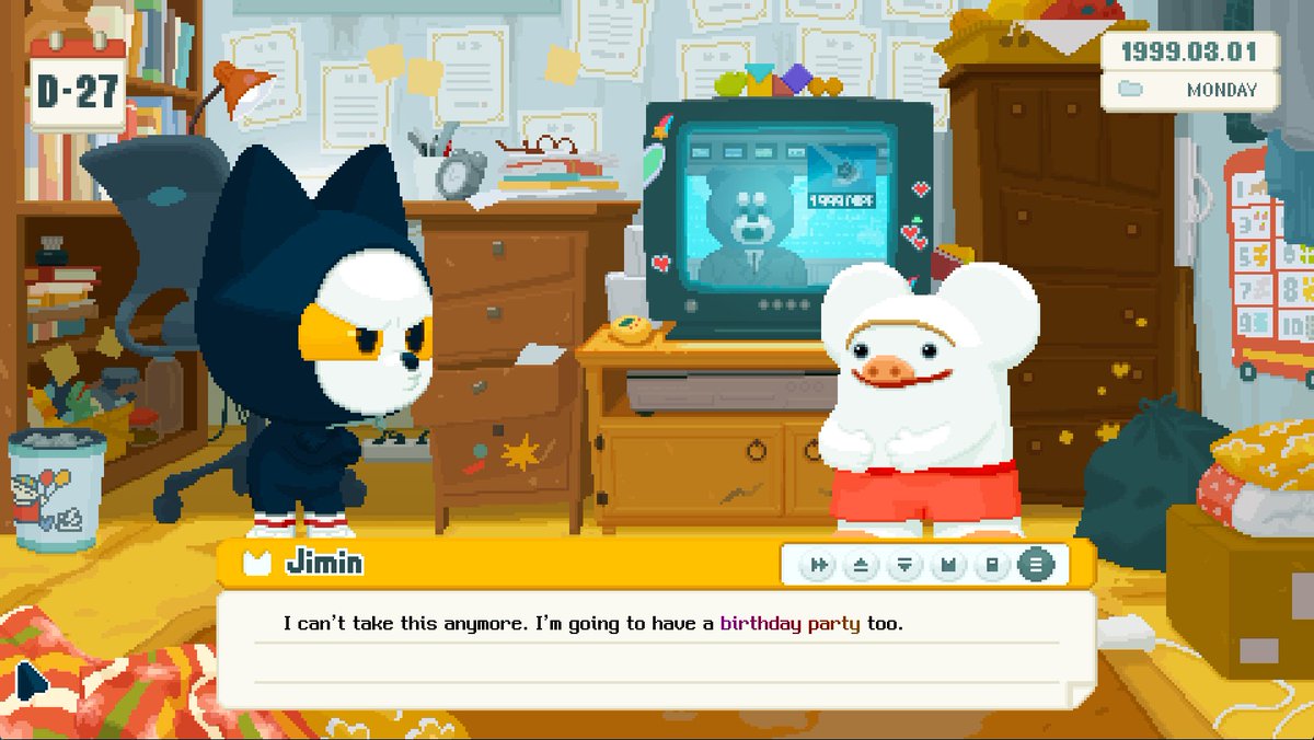 miji0328's tweet photo. Hey #PitchYaGame! 👋
​"Come to my party!" is a 1999 retro comedy visual novel set in Korea ✨
​Help 10-year-old Jimin become class president just to throw her very first birthday party! 🎂
​🕹️ Fun retro mini-games
🎬 12 unique endings https://t.co/3KOJq9hIdq