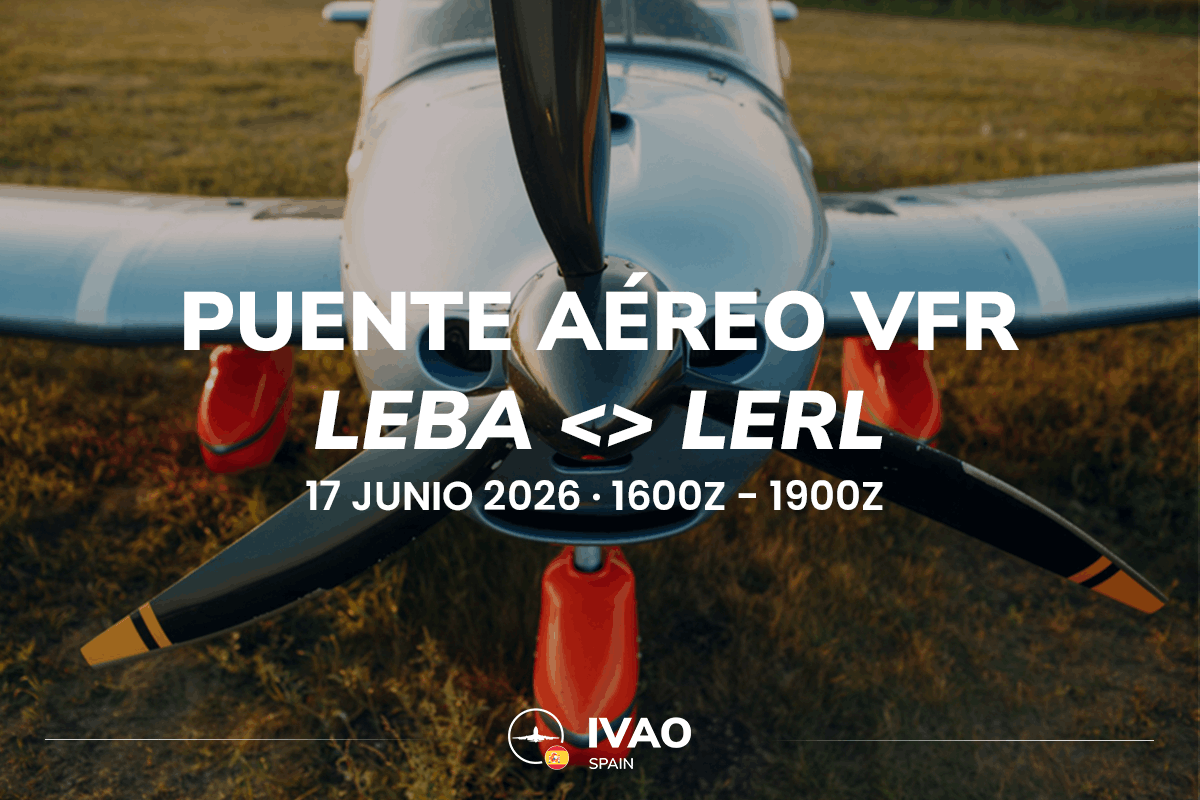 IVAOES's tweet photo. ¡El próximo miércoles volamos juntos! Este 17 de junio organizamos el Puente Aéreo VFR LEBA ↔ LERL, un evento conectamos Cordoba con Ciudad Real ✈️ https://t.co/hOiK5fdCgM