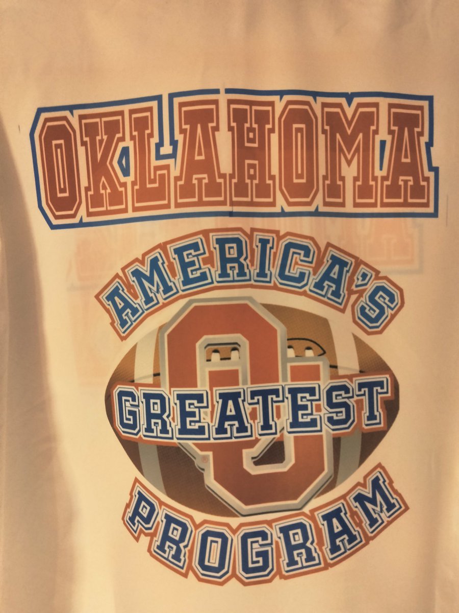 revrusty's tweet photo. Starting to bounce back physically (if not yet mentally), the Senior Sooner unveils his commemorative Fourth of July shirt, which underscores the fact that over all these years Oklahoma is America's greatest college football program. https://t.co/NADB1O9ssw