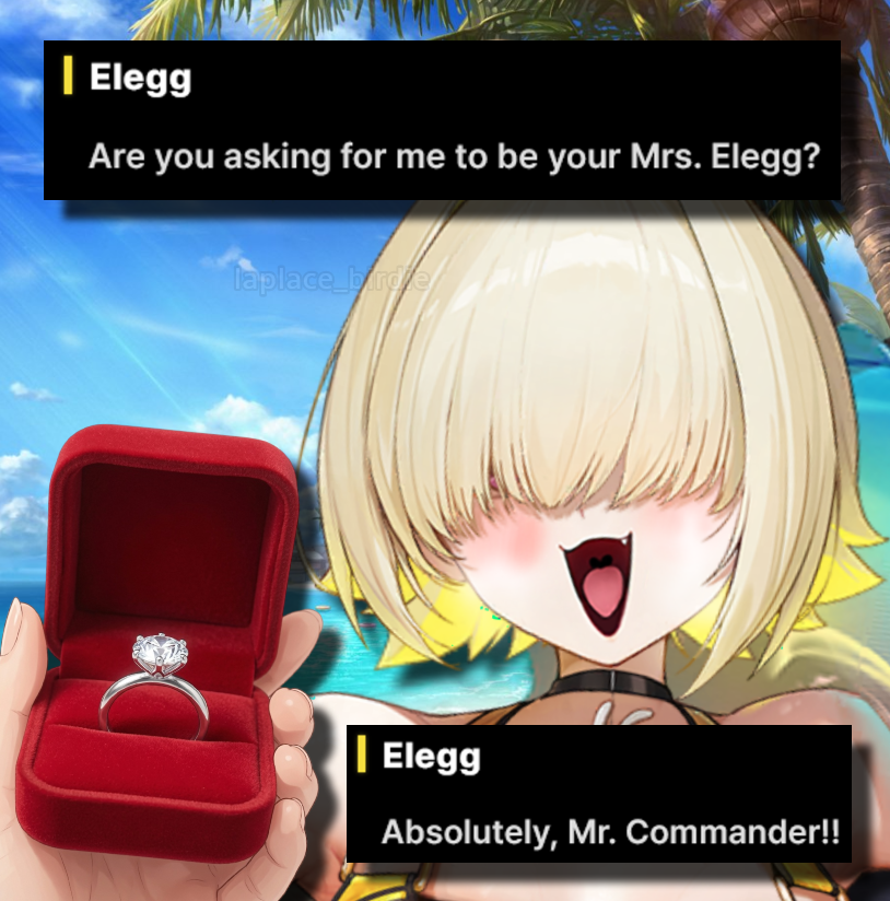 laplace_birdie's tweet photo. with elegg, soon we'll become mr. commander and mrs. elegg.

she's our cute electric wife. ⚡️💍 https://t.co/bPl7pKvG9y