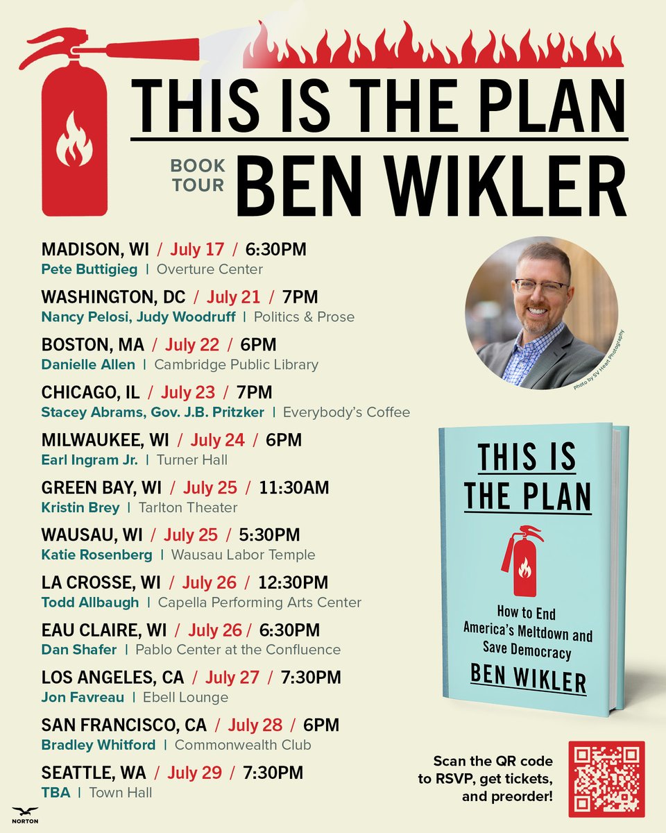 benwikler's tweet photo. I'm thrilled to share my New York Times op-ed today drawing on my forthcoming book, THIS IS THE PLAN: HOW TO END AMERICA'S MELTDOWN AND SAVE DEMOCRACY—and to pull back the curtain on my book tour! Links below: 🧵 https://t.co/Rl8QQeOCxp