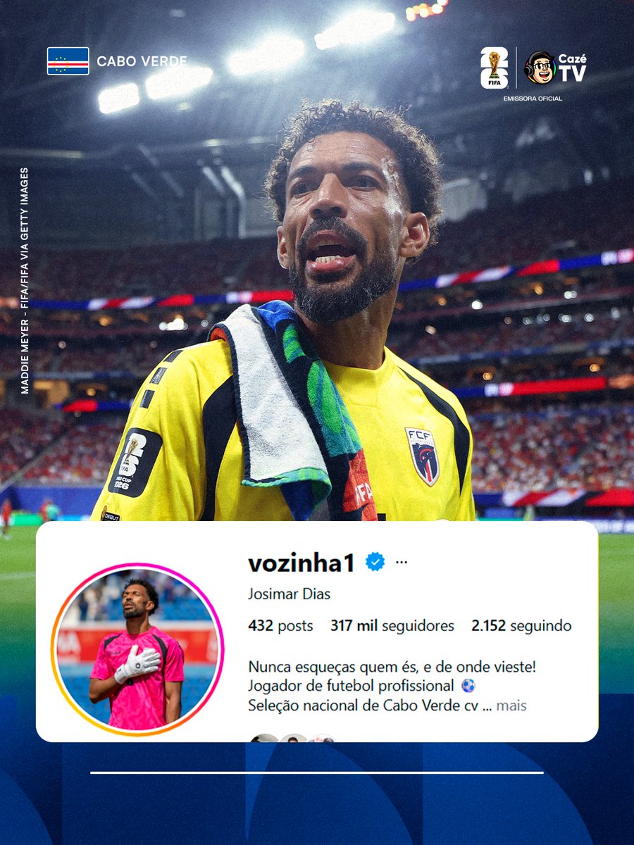 CazeTVOficial's tweet photo. Mutirão da CazéTV pra geral seguir o Vozinha, o goleiro que tá fechando o gol contra a Espanha! 📲

Bora dar essa moral pro homem, galera! 🔥🔥🔥

#TempoRealCazéTV #CopaNaCazéTV #Espanha #CaboVerde #cztv25 #cztv12 https://t.co/YcfdP3ttzo