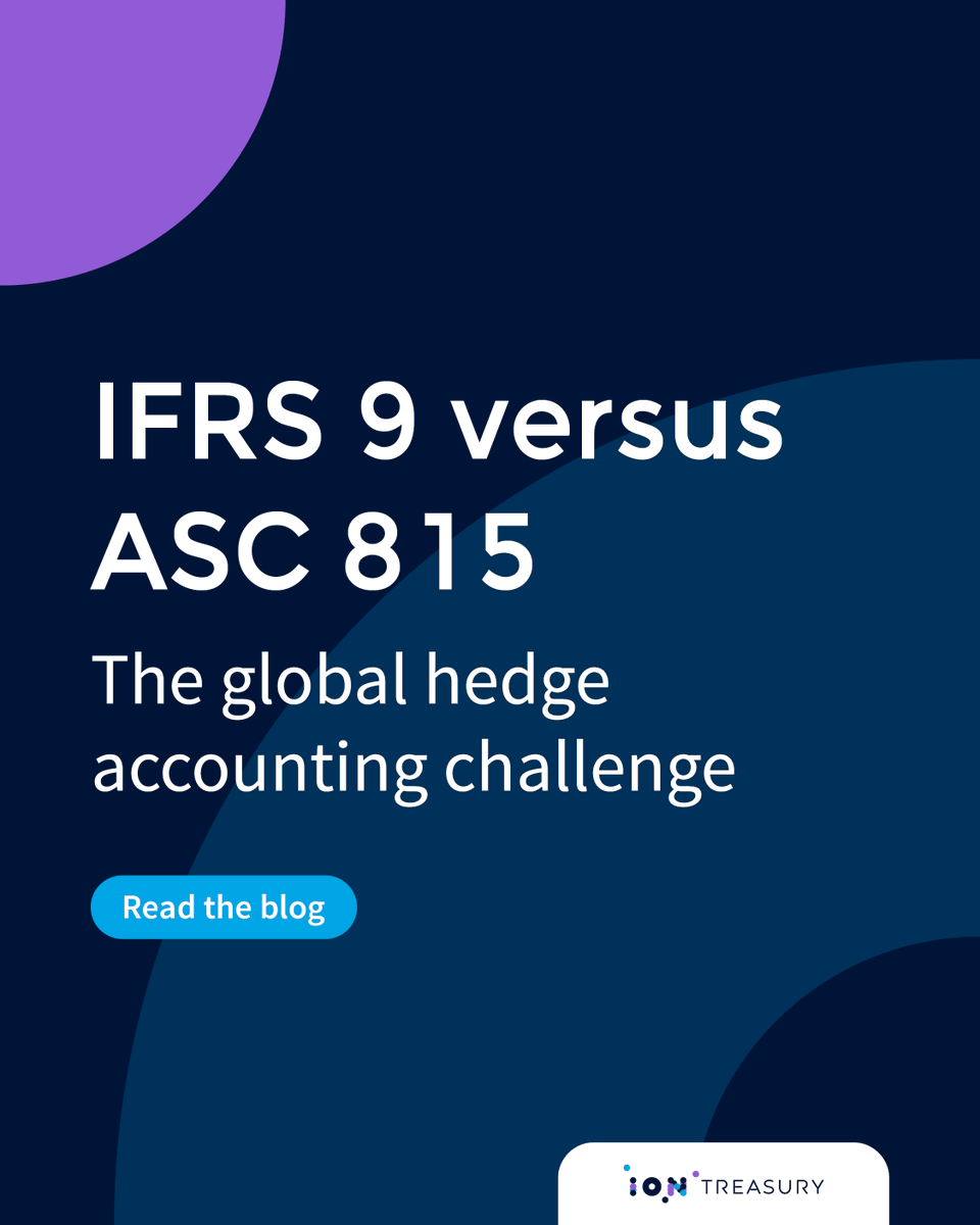 IONTreasury's tweet photo. IFRS 9 vs ASC 815 isn’t just accounting — it’s governance. Different rules. Different treatments, global complexity. Learn how multinational treasury teams maintain consistency and control across both. https://t.co/JGbMpxVPmm 
Book an assessment: https://t.co/cHAdDFGLGE https://t.co/xNuPf7ig8j