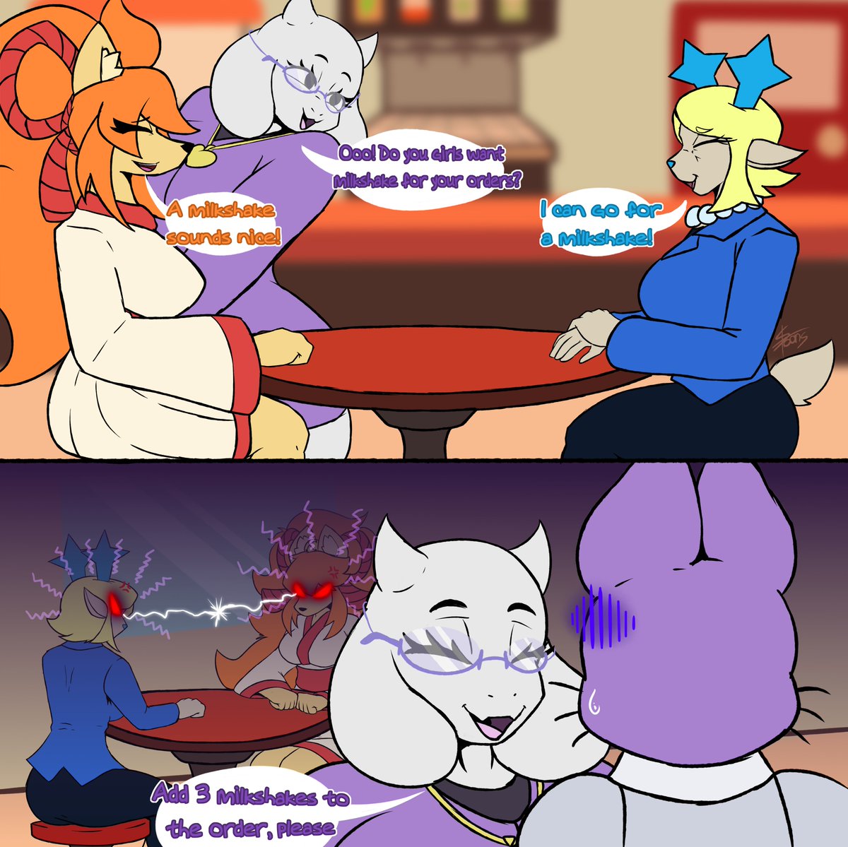 Seb_Pirata's tweet photo. Comm for @backupStThUtNi 
I hope those girls get along better soon 😅
#CerobaKetsukane #Toriel #CarolHoliday #DELTARUNE #UTY https://t.co/OXBmErAXH4
