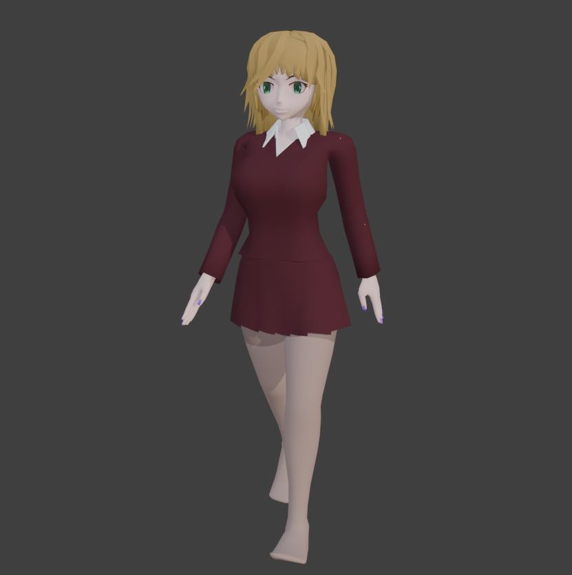 saturnosystems's tweet photo. wip, anime character made in #blender rigging stage, this is my first character ever made, wish me luck https://t.co/PykxM7cfcI