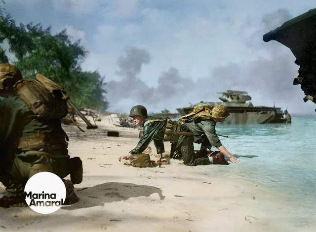 VoicesofWW2's tweet photo. On this day in 1944, more than 8,000 US Marines stormed ashore on the beaches of Saipan, opening one of the most savage and consequential battles of the entire Pacific war.

Saipan was not just another island. It sat in the Mariana Islands, and whoever held it controlled the gateway to Japan itself. From Saipan, the new American B-29 Superfortress bombers could finally reach Tokyo and the Japanese home islands directly. The Japanese understood this perfectly, which is why they had packed the island with around 30,000 defenders and orders to fight to the last man. They knew that if Saipan fell, the war would arrive on Japan's doorstep.

The landing was brutal from the first minutes. Japanese artillery had pre-sighted the reefs and beaches, and as the Marines waded in, shells tore through the landing craft. Hundreds fell before they reached dry sand. The fighting that followed ground on for more than three weeks across ridges, caves, and sugarcane fields, in heat and chaos, with the Japanese contesting nearly every yard. The Americans lost around 3,000 dead and many thousands more wounded. The Japanese garrison was almost entirely annihilated, fighting to the end in massive suicidal banzai charges.

But the most haunting images came at the very end. Japanese propaganda had told the island's civilians that the Americans were monsters who would torture and kill them. Terrified, and in some cases pressured by soldiers, hundreds of civilians, entire families, mothers with children in their arms, threw themselves from the cliffs at the northern end of the island onto the rocks and sea below, rather than surrender. American troops watched in horror, calling out through loudspeakers and interpreters, begging them to stop. Many would not. The cliffs are remembered to this day.

The fall of Saipan sent a shockwave through Tokyo. It shattered the inner ring of Japan's defenses, brought the home islands within reach of relentless bombing, and triggered the collapse of the government of General Tojo, the man who had led Japan into the war. From the smoking ruins of this one small island, the path to the firebombing of Japan, and ultimately to 1945, ran straight ahead. It began on this day.