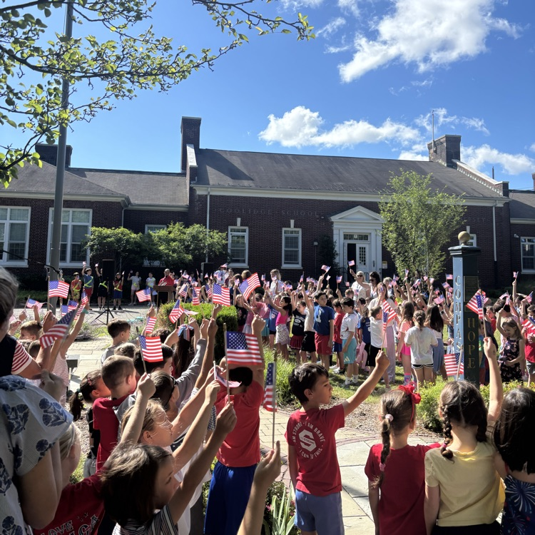 WPSCoolidge's tweet photo. Honoring the stars and stripes today! 🇺🇸 Our students celebrated Flag Day by reflecting on the values of freedom, unity, and respect. ❤️🤍 https://t.co/MIxPXhieAD