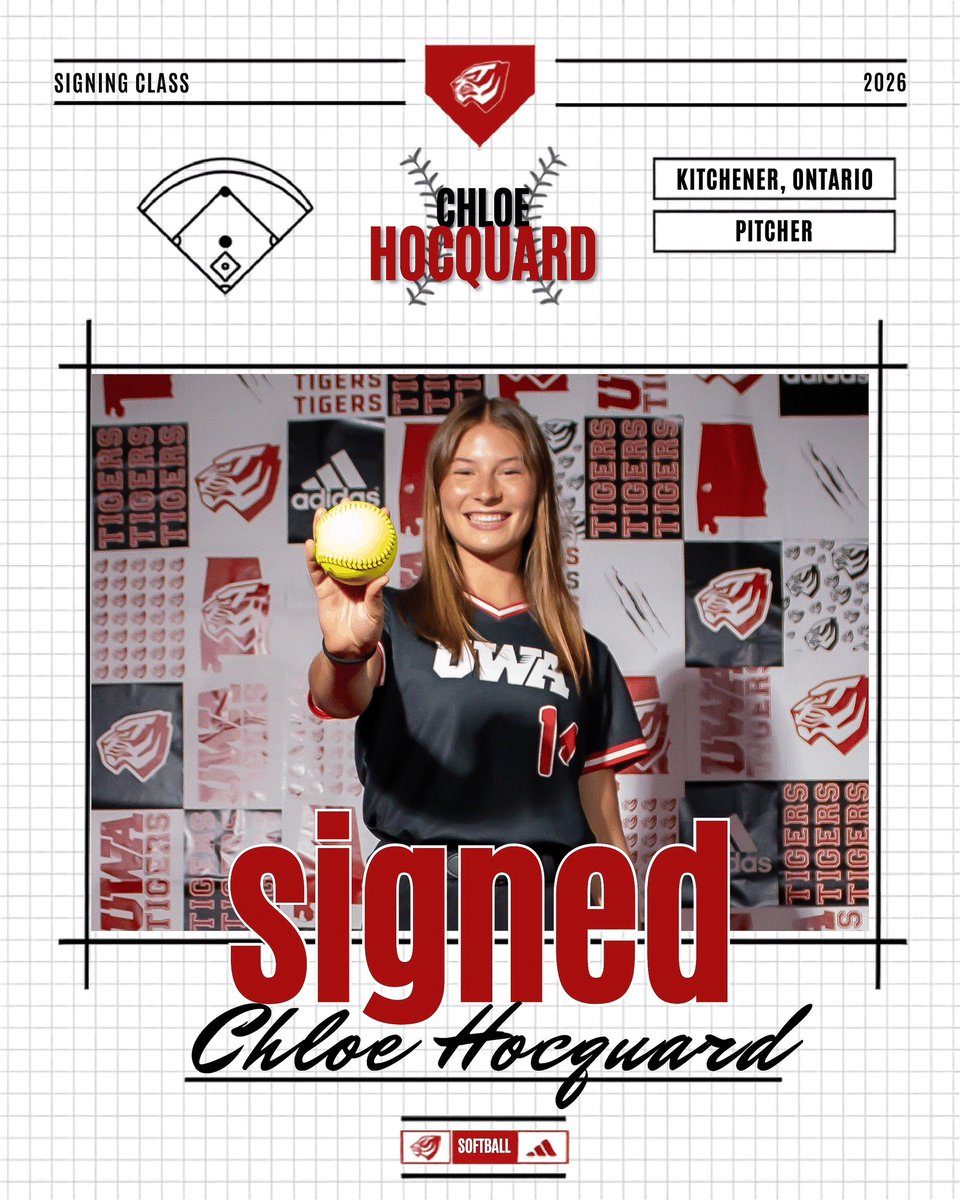 UWA_Softball's tweet photo. The definition of a BIG TIME SIGNEE‼️🗣️

Join us in welcoming Chloe Hocquard to our Tiger Family! 🥎🐅 https://t.co/vgGBX27Hyo