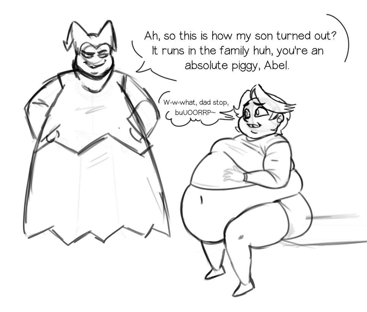 xSodiux's tweet photo. HC scenario, Abel is a big fat piggy, making his father proud (size projects power) https://t.co/fqfzcn37m1