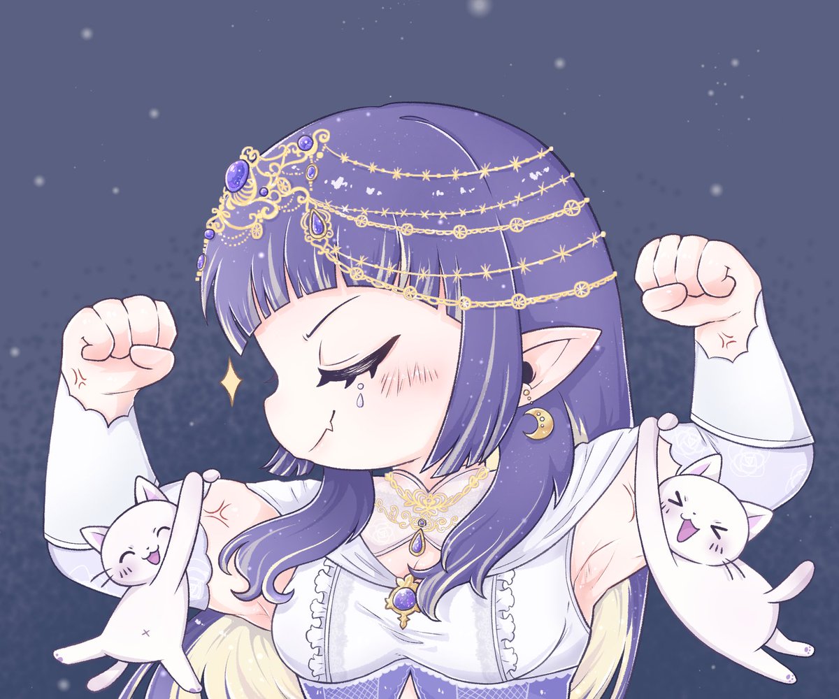 TsukuyomiElly's tweet photo. そして！シャルとシャルのお友達から
素敵な絵貰ったぁ💪🐱

ありがとう🌙💜筋肉エリィなのが面白くて貰った瞬間笑いました‍ｗｗ

筋肉チャネポ交換した時に画面に出るので結構配信でも見ることあると思います✨

FAのハッシュタグとかもないので考えたいな✍️

本当にありがとう😆✨ https://t.co/cKjdQlz0Uf