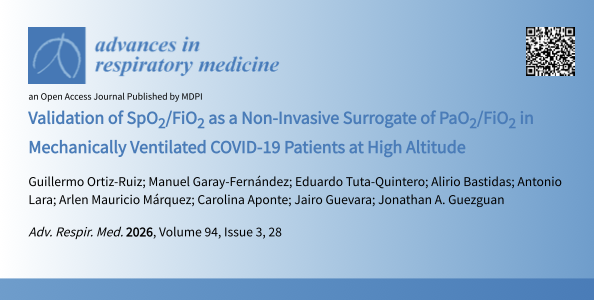 mandres80's tweet photo. Validation of SpO2/FiO2 as a Non-Invasive Surrogate of PaO2/FiO2 in Mechanically Ventilated COVID-19 Patients at High Altitude https://t.co/1o26XxJJ17 #mdpiarm a través de @MDPIOpenAccess  @ucisantaclara @Dr_G_Ortiz https://t.co/Hw7NJElTMa