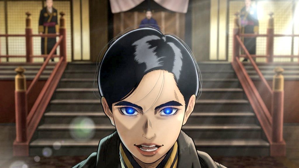 yamsan0's tweet photo. 『日本三國』11話
賀来の意図を汲み取り己の責務を全うする青輝の目に、彼の名でもある“青い輝き”を宿す演出が“信念”を貫くことの表現に思えた。そして、彼の言動に心動かされた帝もツネちゃんも、それぞれの色(=役割)でその目に“信念の輝き”を宿すのが最高だ。今週のベストエピソード候補。
#日本三國 https://t.co/lvKoPhPNZ9