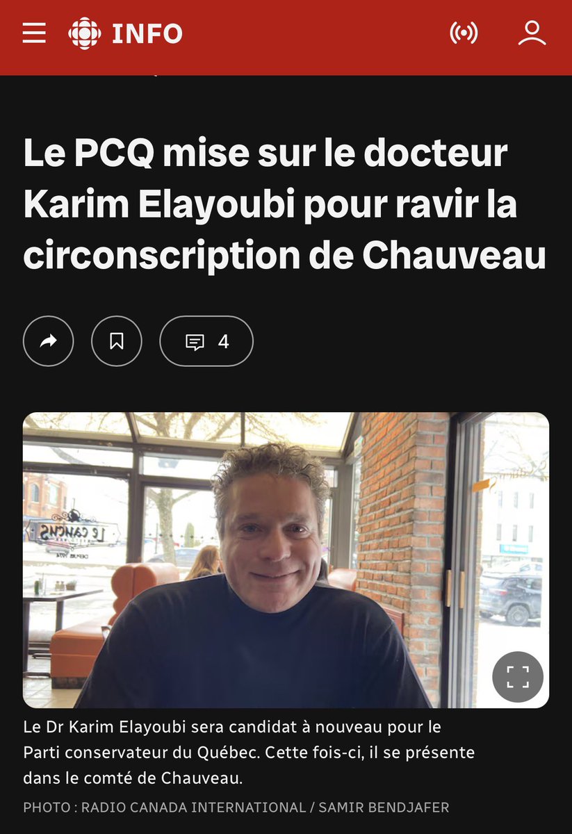 Jimlegare's tweet photo. Karim Elayoubi sera candidat dans Chauveau. En plus d’être docteur, il est le président de la commission politique du PCQ. 

Je suis vraiment content qu’il soit de nouveau candidat. On a besoin d’un homme comme lui pour réformer le système de santé qui est en piteux état. https://t.co/xcLNHQeCIx