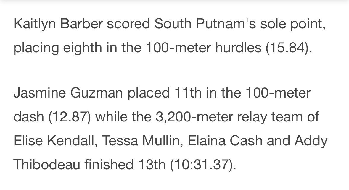 KaitlynBarber29's tweet photo. Freshman szn โ
Regionals โ
100mH Prelims: 16.12 (9th) โ Finals: 15.84 (8th)
Dropped time when it mattered most! ๐โโ๏ธ๐จ
Only freshman in finals - just getting started ๐ฅ
#TrackAndField #Regionals #FreshmanSzn #Recruiting2029 https://t.co/iTVSq9r7ER