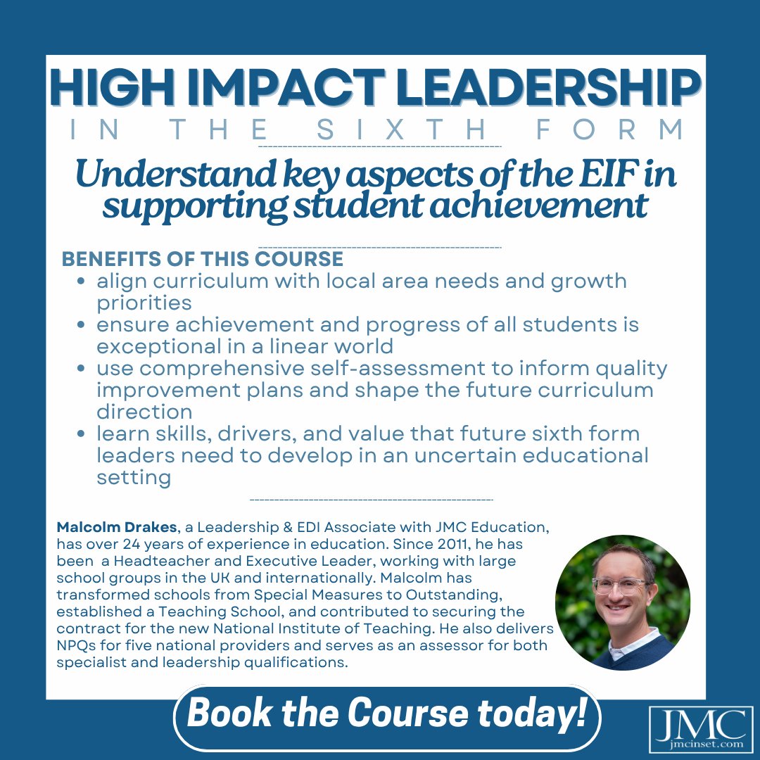 jmcinset's tweet photo. Are your most able pupils consistently reaching their full potential? Join Malcolm Drakes for an essential session on embedding high-level challenge, metacognition, and growth mindsets into every lesson to boost attainment.

📅 23 June 2026, 4.00 PM 
🔗https://t.co/mjNAYLOCUj https://t.co/LzJTd2TLAw