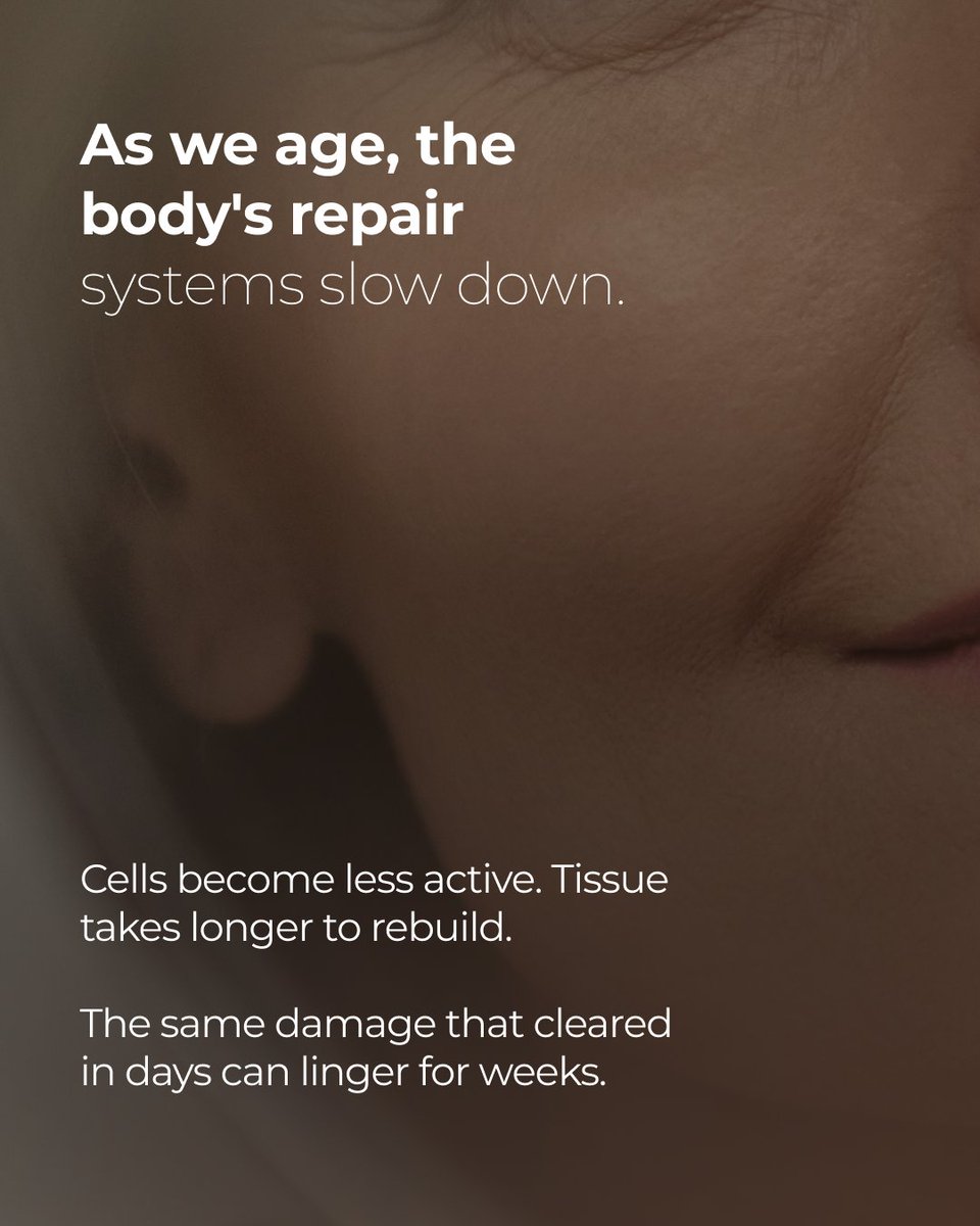 myeverme's tweet photo. Slow recovery isn't just frustrating. It's your body communicating something.

As we age, the repair systems we relied on quietly become less efficient. The bruise that used to clear in a few days. The muscle soreness that lingers a little longer than it should.

The good news is that recovery responds to the environment you create for it. Sleep, movement, nutrition, stress, and others are all inputs your body is actively waiting for.

Explore more on EverMe.