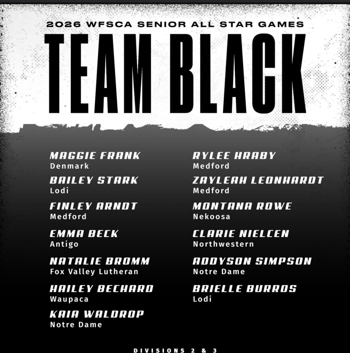 CW_EdgeNavy_18u's tweet photo. Our very own @ZayleahL and @e_beck088 will be playing at the 2026 Senior All-Star Games

They will be playing tomorrow in the Dells - come check them out!

@madisonwolfpack https://t.co/n8JC1LNtUt