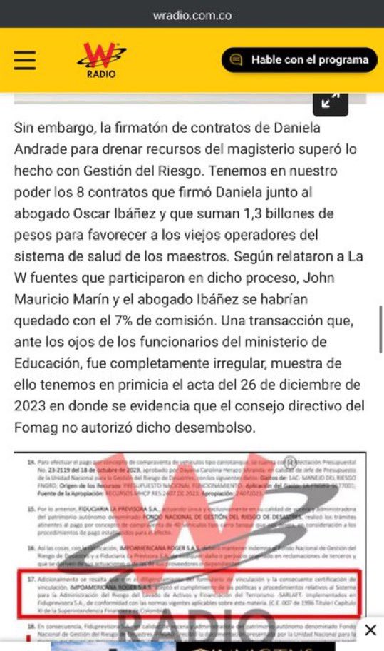 ByViral24's tweet photo. 🚨🔴Daniela Andrade esposa de  Jaime Ramírez Cobo, padrino y asesor de Laura Sarabia. Firmó Contratos irregulares que desviaron más de 1.3 BILLONES  del sistema de salud de los Maestros   

🔴Gob @petrogustavo roba la salud de  @fecode 

DENUNCIA @CaracolRadio https://t.co/b6UGWywO1q