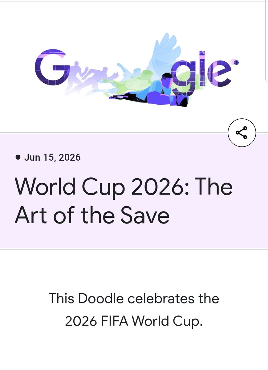 senpai537's tweet photo. I  appreciate the sheer intentionality behind the Google Doodles for this World Cup 2026.
Usually, Google only updates the logo once a day for specific holidays or events (like a country's Independence Day). But for this tournament, they’ve switched to a high-frequency rotation. https://t.co/ZvTbJ1i9Uj