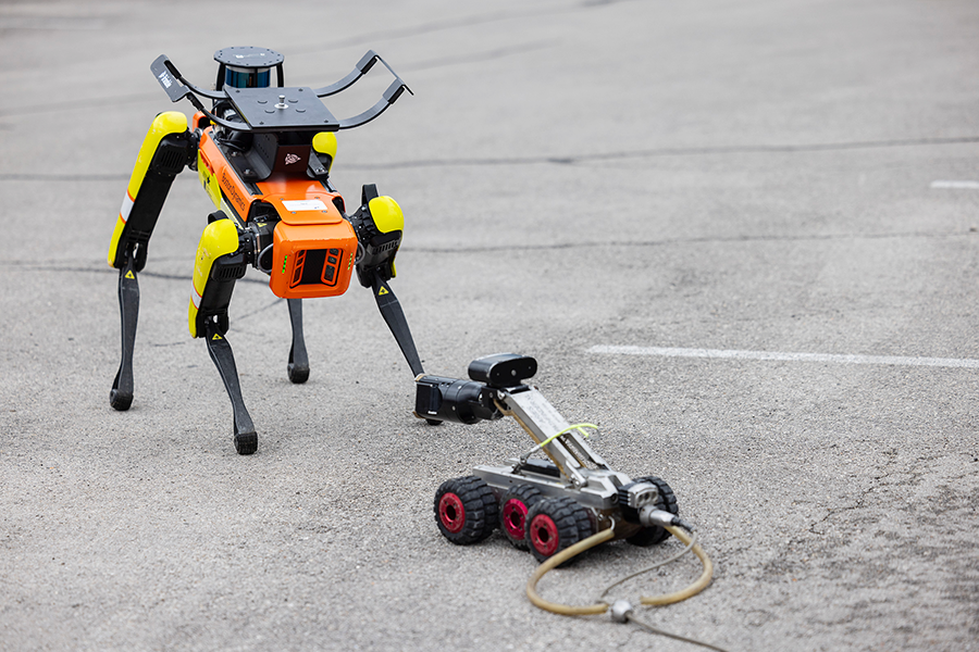 TxDOT's tweet photo. A robot named SPOT, unmanned aircraft systems and cutting-edge AI solutions highlight a technology showcase this week in north Texas. It's providing everyone a chance to see the latest tech, where innovation meets real-world impact. More: https://t.co/xSVWFCFVLw #TxDOTNewsroom https://t.co/e3q8phKp0c