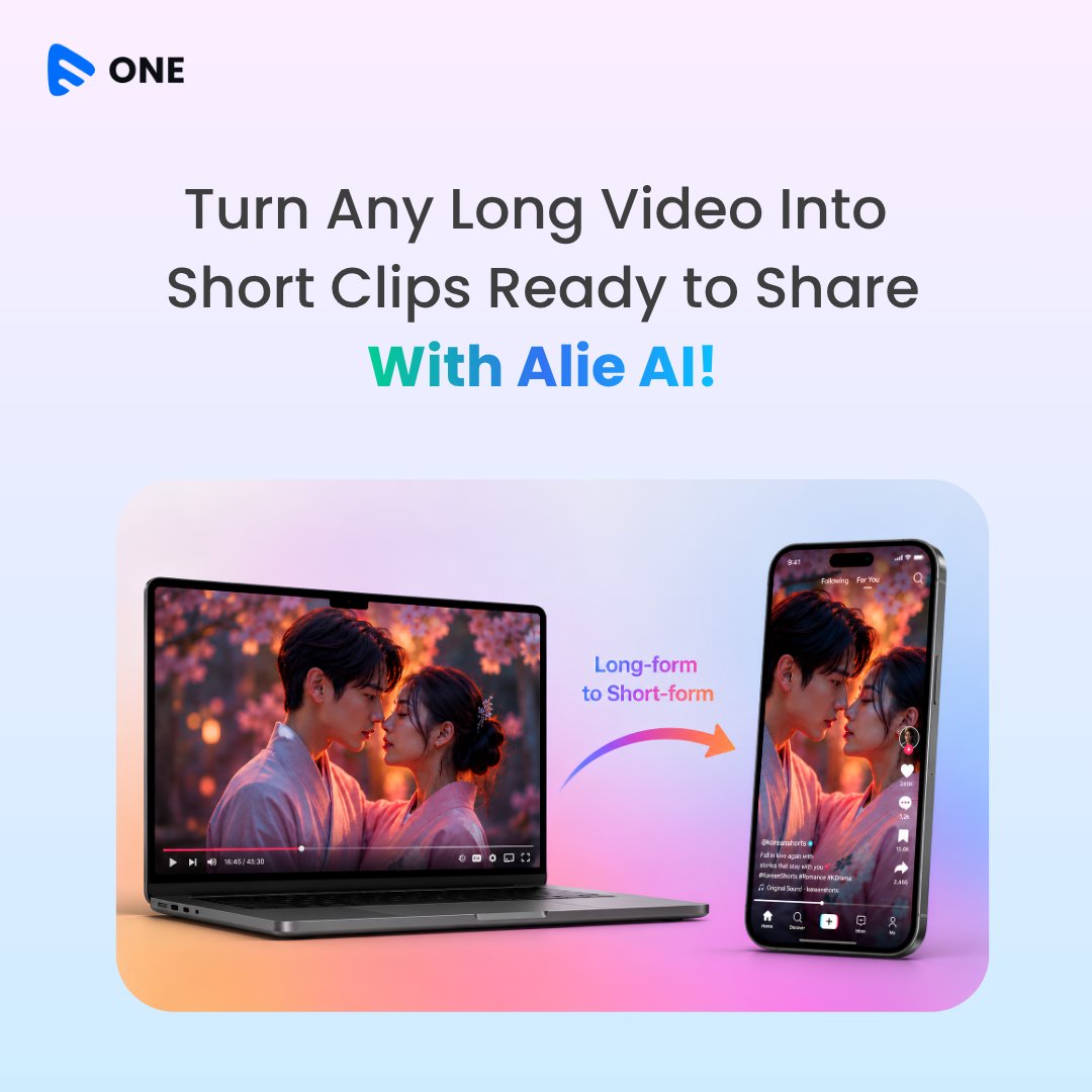 muvistreaming's tweet photo. Got a long video sitting in your library?
Alie AI turns it into short, ready-to-share clips in seconds. No editing skills needed.
Learn how → https://t.co/DFuPxzYHaL
#AlieAI #VideoMarketing #ContentCreation #OTTPlatform https://t.co/Xc83E65CrZ