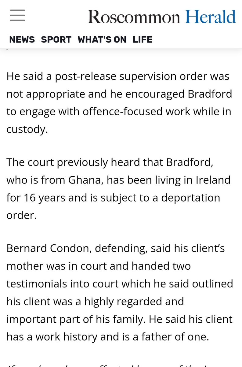 PeterPaulGuy's tweet photo. 🇮🇪 Ireland - 15th June 2026

African migrant who raped a woman has been jailed for 6.5 years.

Arthur Bradford (37), had 21 previous convictions and was the subject of a deportation order.

Another woman raped in Ireland by an African who should have been deported. https://t.co/CJKT6pD0f4