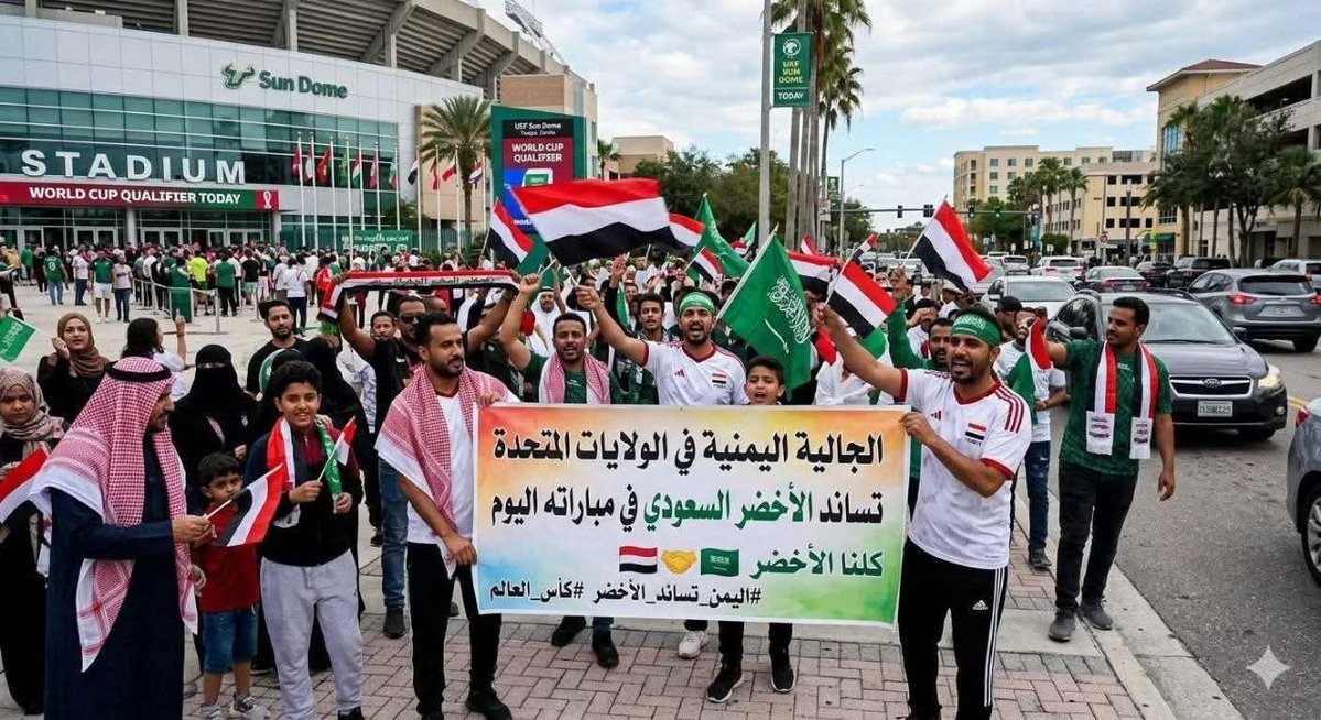 aborad93's tweet photo. الجالية اليمنية في امريكا تستعد لتشجيع المنتخب السعودي اليوم https://t.co/guYjEOdlh8