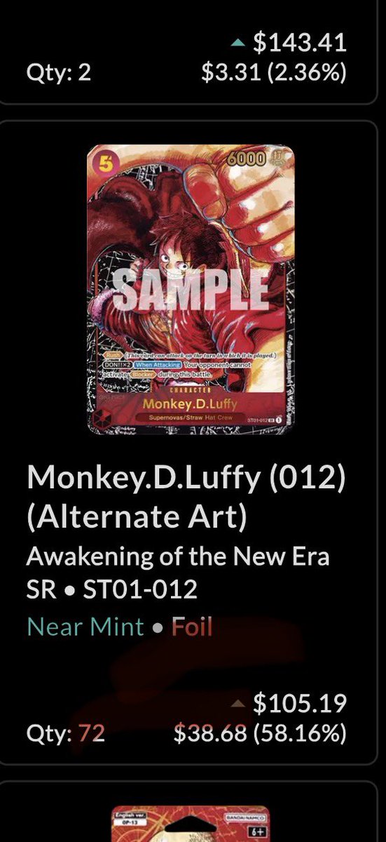 DlocktheGod's tweet photo. @JohnnyCrambo @CouyonCollect Luffy has been my Best Buy to date https://t.co/JbqBJR34ay