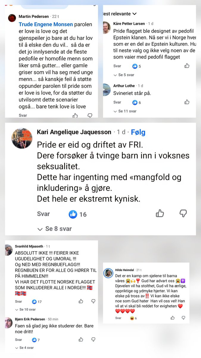 SilYe_87's tweet photo. Folk som dere sprer bare hat og fordommer! Pride handler om kjærlighet. Håper aldri noen i deres familie blir skeive og ser deres hat over hele nettet!  #skamdere #hatecrime #hets #feigefolk #tenkdereom #detkanværedinebarn #pride https://t.co/Czf1EfVFIw