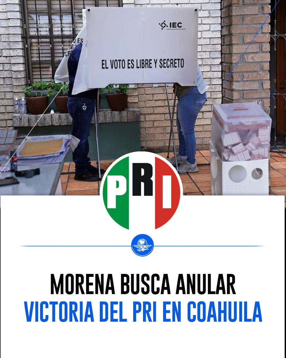 El_Universal_Mx's tweet photo. 🗳️ Bajo la denuncia de una presunta compra masiva de votos, Morena inició un juicio electoral en Coahuila, mediante el cual solicitó la nulidad de la elección de las 16 diputaciones locales en la entidad que fueron ganadas por el PRI

👉 Esto es lo que sostiene el partido guinda: https://t.co/B47Cz6XFxA