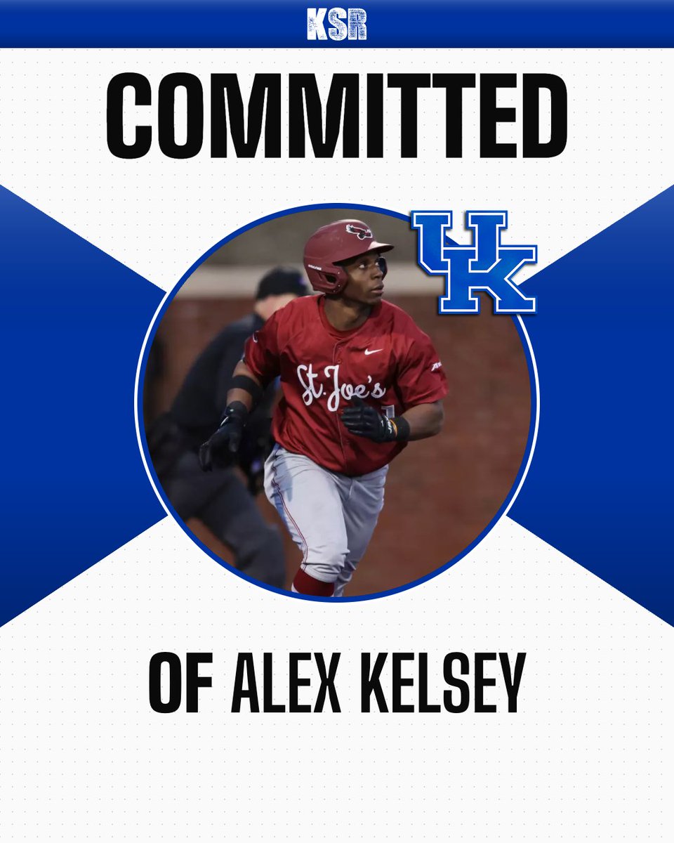 AdamLuckettKSR's tweet photo. Kentucky could lose Pennsylvania native + former All A-10 transfer Jayce Tharnish to the draft. They may have just landed his replacement.

Alex Kelsey is another PA native + All A-10 selection.

Owns a career .474 OPB, 33 HBP, and 37 stolen bases.

➡️https://t.co/um3R1Ir6nL https://t.co/Mx9RQ9lgRz