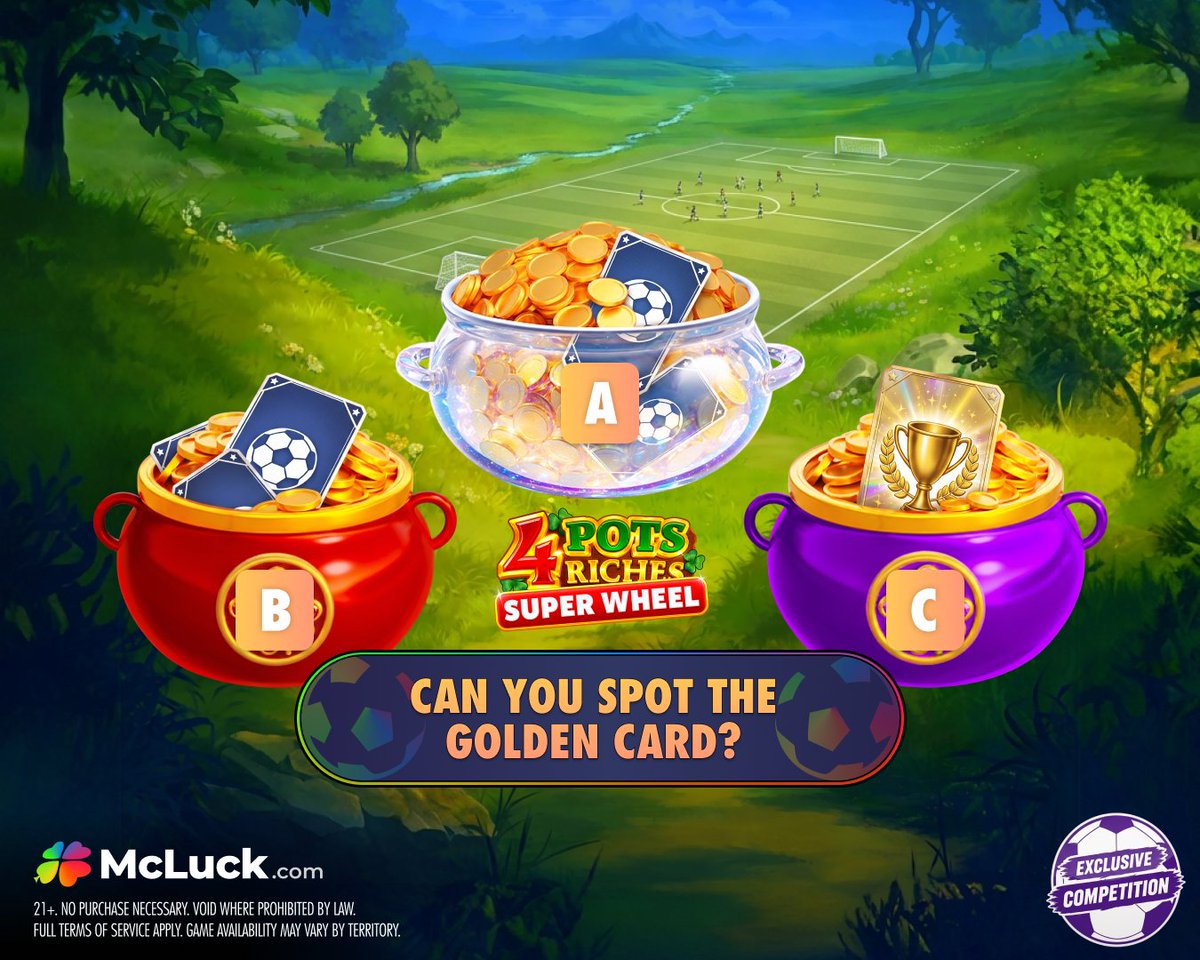 McLuckOfficial's tweet photo. A Golden Card is hidden in one of the pots from 4 Pots Riches: Super Wheel. 🤔

The question is: which one are you choosing?

Make your pick + #LuckCompetition 💬

1 of 10 to WIN GC 40,000 + FREE SC 20! 🎁

Ends June 15, 11:59PM PT. 

Spin. Win. Repeat. 🍀

Play at #McLuck Now! LINK IN BIO! 📲