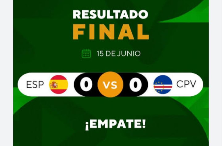 TNarvasta's tweet photo. 🇪🇦  España 0 - 🇨🇻 Cabo verde 0. Todavía se puede creer en las Apuestas Limpias? . Y faltan todavía ! https://t.co/RiYbUNaWpm