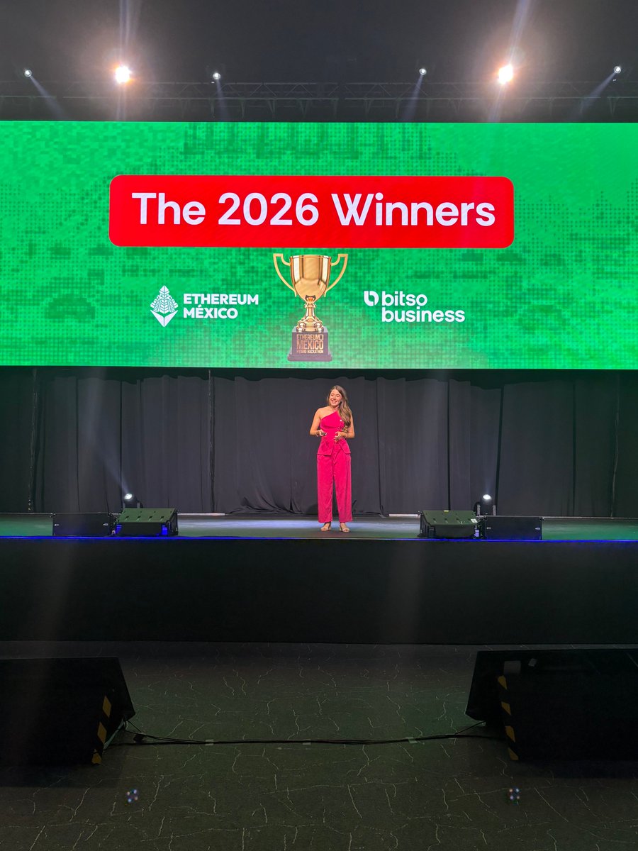 ethereum_mexico's tweet photo. 🚨 Main stage. Right now.

#ETHMéxico2026 Hackathon winners are about to be announced at the Stablecoin Conference by @Bitso Business, closing out 6 weeks of building at the blockchain + AI intersection.

Congrats, hackers 👏 And huge thanks to our sponsors for making it possible.

@rare_protocol @arbitrum @geodelabs @0xfluid @etherfuse @CoinWLATAM @base @platzi
