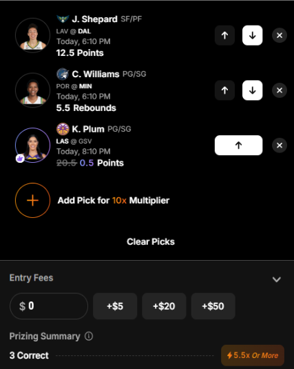 CalmondSeesEdge's tweet photo. 3-Pick Play | DraftKings Pick6 

Shepard U12.5 Points
Williams U5.5 Rebounds
Plum Over 0.5 Points (discounted from 20.5)

Odds: +450 (5.5x)

My Model's Fair Odds: +251

EV: +56.59%

Note: I only play DraftKings Pick6 with discounted lines or promotions.

The numbers never lie. https://t.co/ieE5OwBicd