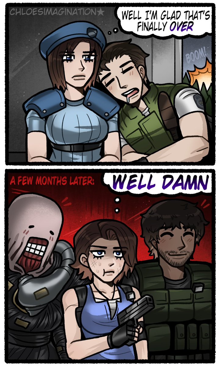 ChloeImagine's tweet photo. My girl Jill Valentine never gets a break in resident evil,, https://t.co/yZHAqcfG0W