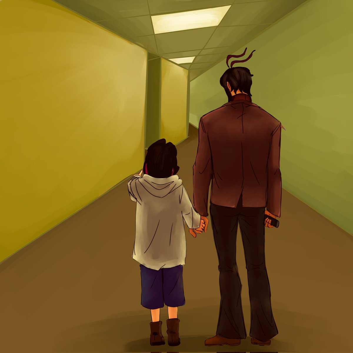 AZafiro_JM's tweet photo. Un dibujito relacionado con los backdrooms que hice de mi oc junto a su hija 
#oc https://t.co/XopEf9QIlL