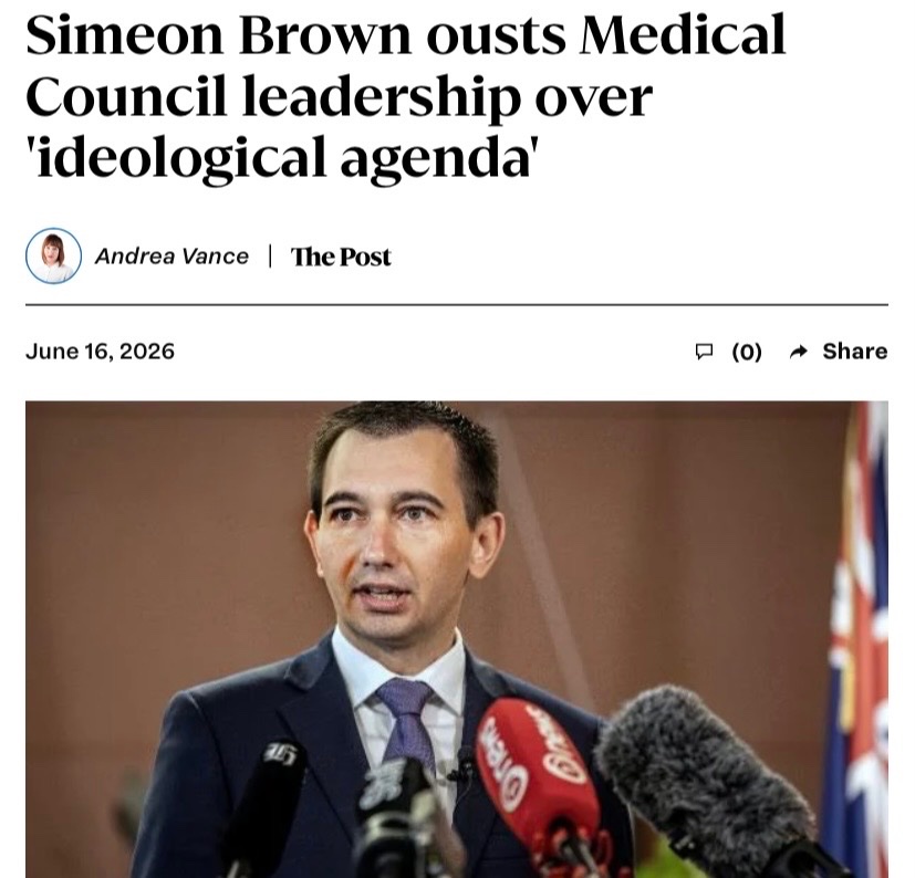 Suitandtie9999's tweet photo. Minister of Health Simeon Brown made exactly the right decision in refusing to reappoint Dr Rachelle Love as chairperson and Simon Watt as deputy chairperson.

"Kiwis expect the Medical Council to be focused on strengthening the medical workforce, not on an ideological agenda." https://t.co/Cgo25kI4Wg