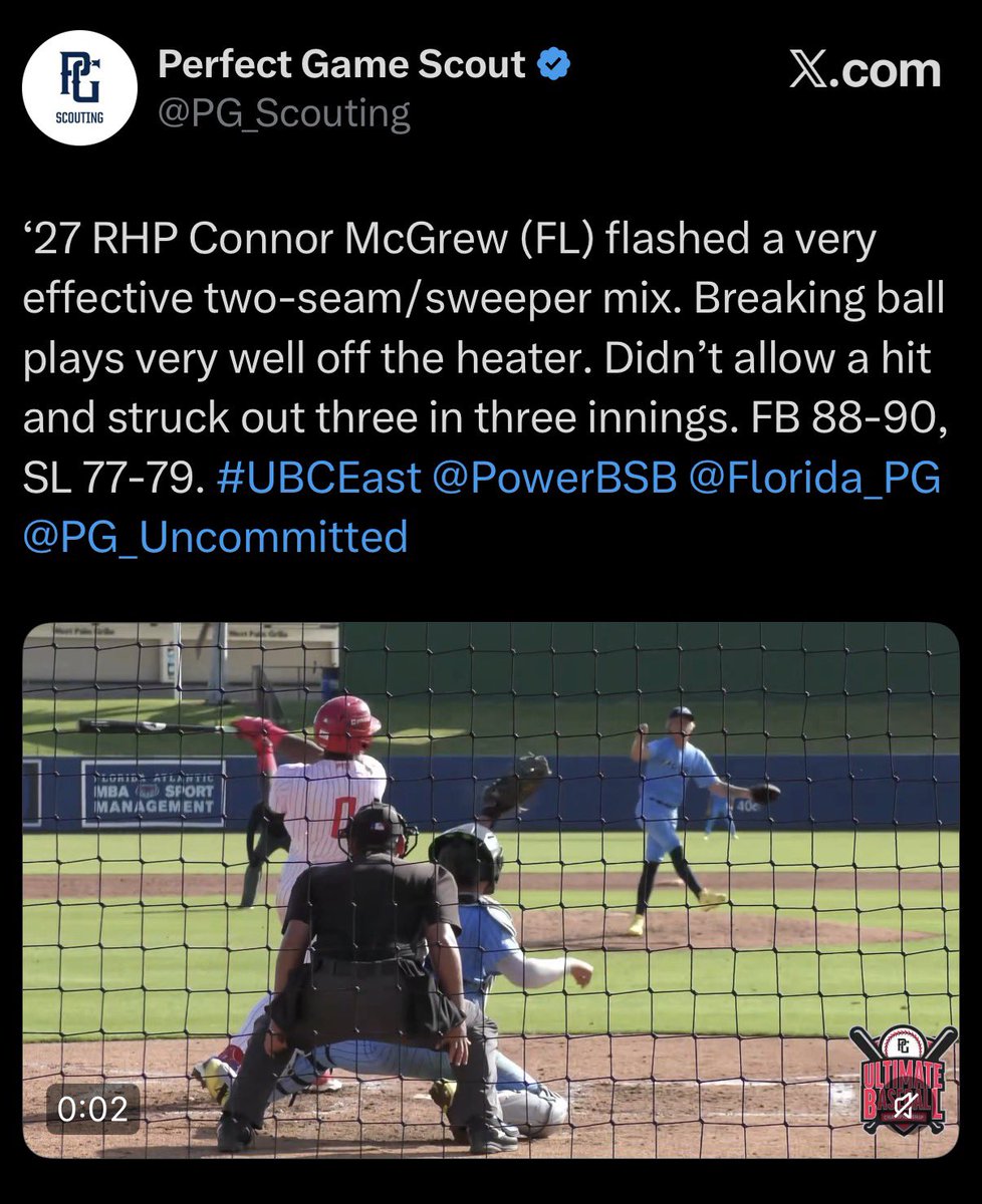 conmcg18's tweet photo. 3 No hit innings vs FTB Phillies Scout at UBC. SNK and SL played well off eachother. 0 ER 3K's 1BB
Uncommitted 27' 321-350-7560

SNK 88-90
SL 77-79 https://t.co/HWvWbXO5Zc