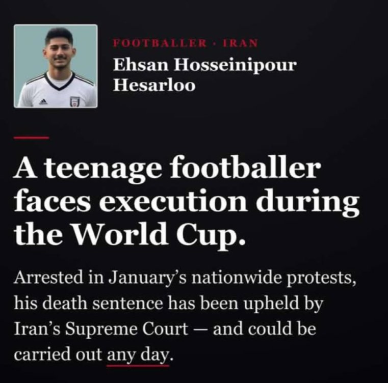 DrStrangetwit's tweet photo. Iran's national football team kicks off against New Zealand in a few hours, but it's a dark time for their colleagues at home.

216 athletes were killed in the January #IranMassacre.

44 Footballers were slaughtered.

Dozens of athletes are facing execution.

Be their voice. 
Amplify Iranians in Iran.
It's the very least they expect of us.  

≿━━━━༺❀༻━━━━≾

#FIFAWorldCup #WorldCup2026 #IRINZL #Iran #NewZealand #AllWhites #TeamMelli #ChrisWood #IranWar #IranDeal #DigitalBlackoutIran #GroupG #Football #WorldCup #جام‌جهانی @Tarikh_Eran