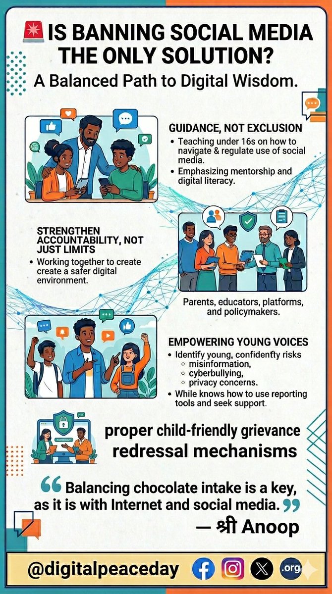 digitalpeaceday's tweet photo. @anoopkrprasad @WHO @wef @WorldBankGroup @EduMinOfIndia @WBG_Education @instagram @facebook @GoI_MeitY @BBCWorld @POTUS @UNDP @Meta @X @UNDPPA @UNPeacekeeping @hrw @unicefprotects @CanadianPM @ParliamentCA @TCIS_Canada @internetarcCA @UNESCO @ISOC_Foundation @UN_HRC With due respect to all,
"Balancing chocolate intake is a key, just as it is with Internet and social media."
— Shri Anoop
🚨Ref: https://t.co/i99cbdyML8
6️⃣
💐 @Keir_Starmer,@UKParliament https://t.co/Y1QZyWpzko
